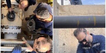 روتین و روانکاری ولوهای ورودی به تلمبه خانه یورو ۴ در مرکز انتقال نفت شازند