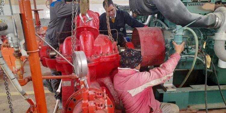 تعمیر اساسی یک دستگاه دیزل پمپ آتش‌نشانی مرکز انتقال نفت یزد