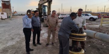 اجرای عملیات پیگرانی خط لوله ۲۶ اینچ در منطقه خوزستان