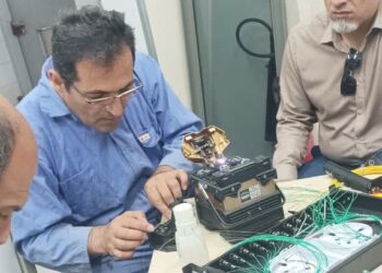 نصب OCDF و اصلاح مسیر فیبر نوری خط ۲۶ اینچ جدید در مرکز انتقال نفت قطب‌آباد