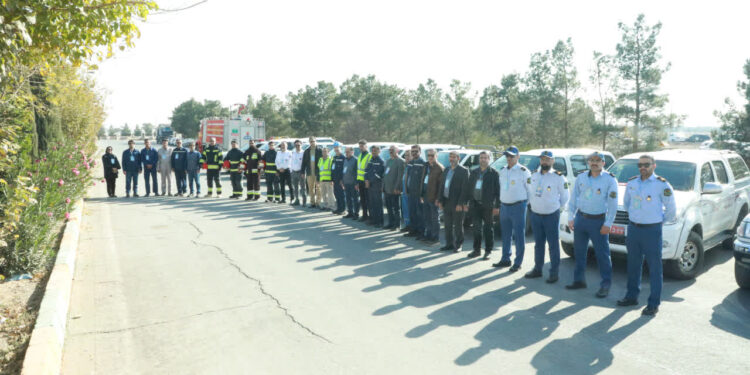 مانور ترکیبی دستگاه های اجرایی استان در شهرک انرژی اصفهان